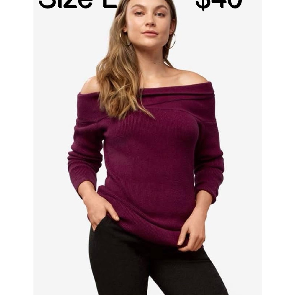 Ruby Ribbon Women's Off-Shoulder Purple Sweater- never worn